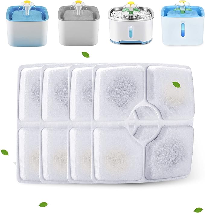 Cat Water Fountain Filters, Cirfifth Cat Fountain Filter Replacement, for Square Cat Water Fountain Inside (4 Pack)