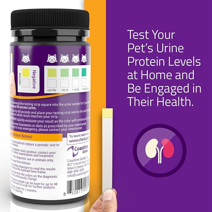 CheckUp Testing Strips x 50 (Protein Urine Test Strips for Cats & Dogs)