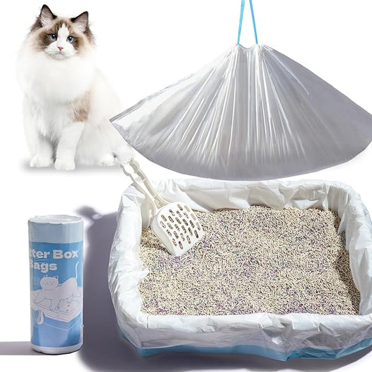 Jumbo Cat Litter Box Liner Bags Extra Large&Thick,30 count,36" x 18" Heavy Duty Cat Litter liners