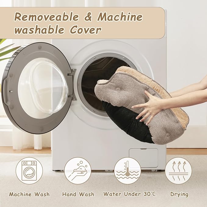 Cat Beds for Indoor Cats, Dog Bed for Small Dogs Breeds, Soft Kennel Bed, Comfy Durable Pet Sleeping Bed, Washable Roun Cat Bed & Non-Slip Bottom, Size 21" L x 18" W x 7" Th