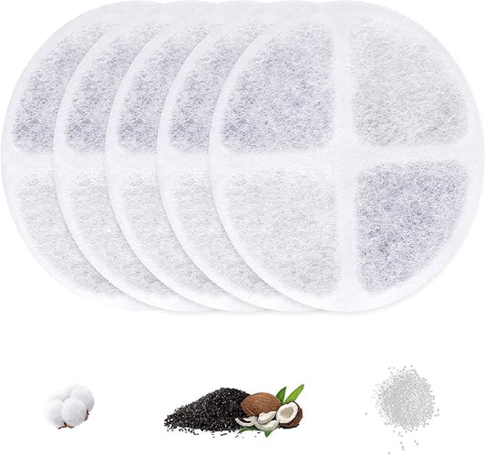 Cat Water Fountain Filter Replacement Filters for Petsuper 63oz / 1.8L Automatic Dog Water Dispenser 5 Pack