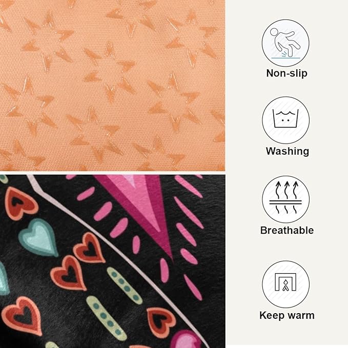 Pet Bed Gothic Cat Sugar Skull Dog Bed Mat Absorbing Non Slip Pad Pet Sleeping Mat for Small, Medium, and Large Dogs Puppy Cat 36 in x 24 in