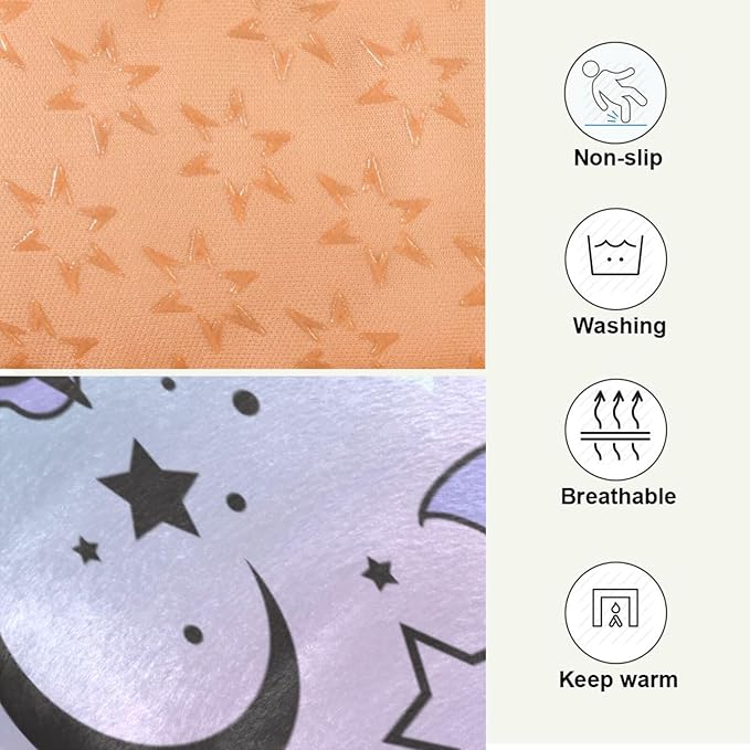 Purple Bat Moon Pet Bed Cute Dog Bed Mat Absorbing Non Slip Pad Pet Sleeping Mat for Small, Medium, and Large Dogs Puppy Cat 24 in x 18 in