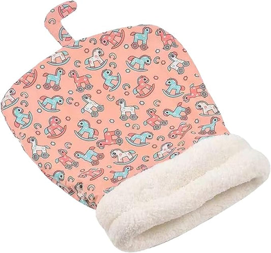 Cozy Sleeping Bag, Cozy Nest for Cats and Dogs, Soft Cat Dog Sleeping Bag, Cat Sleeping Bag for Indoor, Warm Nest for Indoor Cats&Small Dogs, Semi-Enclosed Design (Pink Pony(Without Ear), Medium)