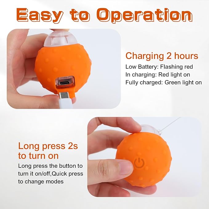 Interactive Cat Toy Ball, Touch Activated Cat Toys for Indoor Cats with Chirping Bird, Automatic Rolling Ball, Rechargeable Self Play Kitten Toys