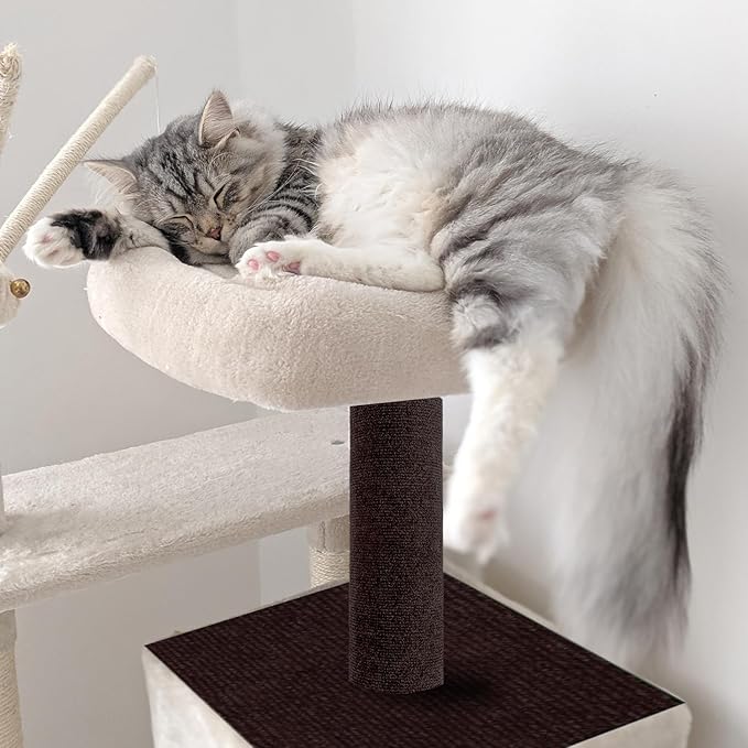 Cat Scratch Couch Furniture Protector, Adhesive Cat Scratch Pad Deterrent for Furniture, DIY Climbing Scratcher for Indoor Cats (Brown, 39.3x15.8 in)