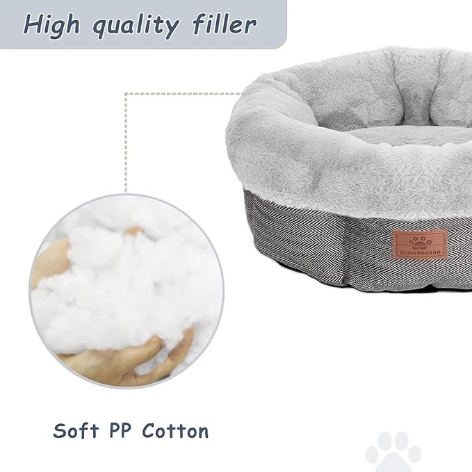 Cat Beds for Indoor Cats, Dog Bed for Small Dogs Breeds, Soft Kennel Bed, Comfy Durable Pet Sleeping Bed, Washable Roun Cat Bed & Non-Slip Bottom, Size 20" L x 20" W x 8" Th
