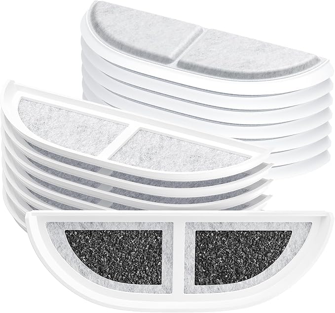 15-Pack Cat Water Fountain Filters Compatible With eufy Stainless Steel Pet Fountain 3L/105oz, Pet Water Fountain Filter with Triple Filtration System for Cats and Dogs