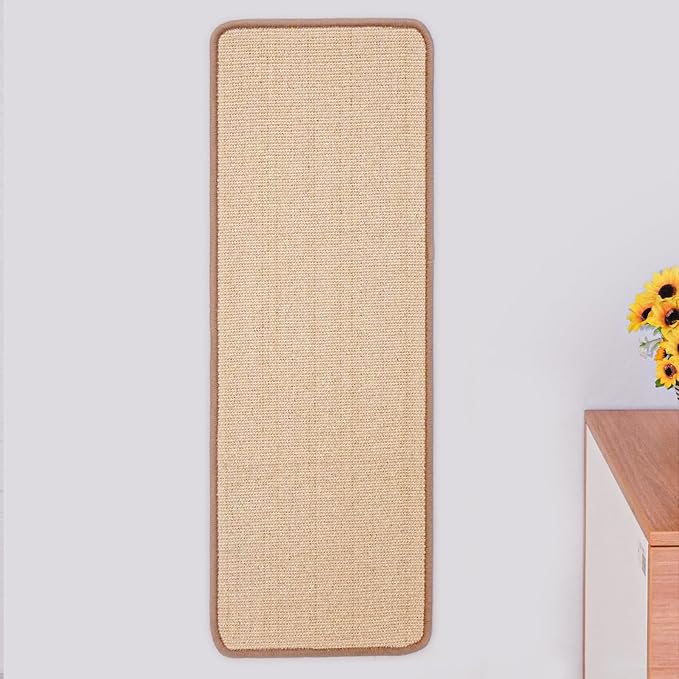 Sisal Cat Scratcher - Vertical L Shape Cat Scratching Board - Solid Wooden Cat Furniture (Sisal Replacement)