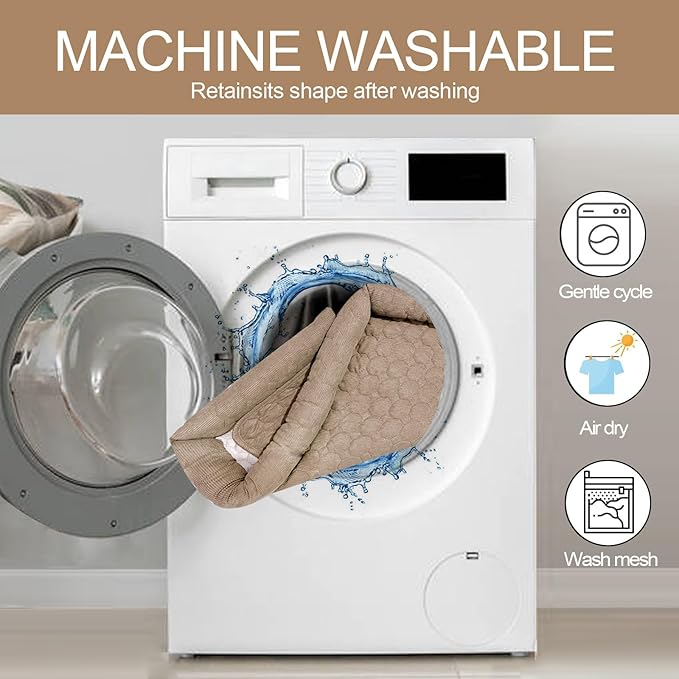 Dog Bed Mat - Washable Pet Furniture Protector with Anti-Slip Bottom for Small Dogs and Cat(Khaki)