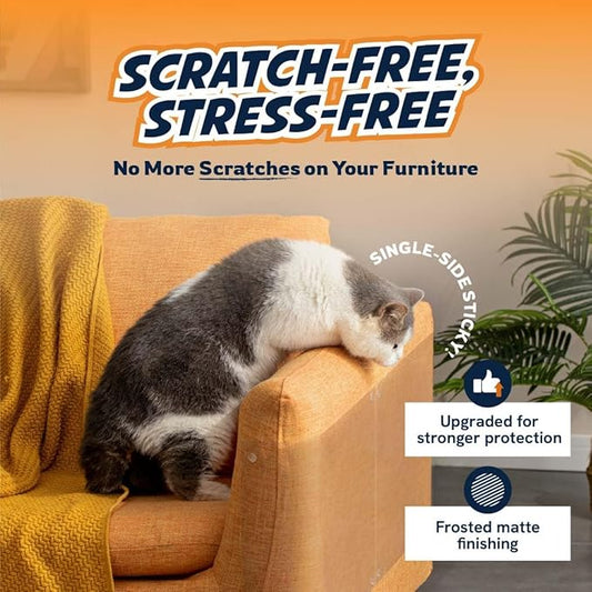 Panther Armor Anti Scratch Furniture Protectors in Frosted Matte, 8-Packs of Flat Sheets to Protect Couch from Cats Scratching, Heavy Duty Couch Covers for Pets, Sofa Guards