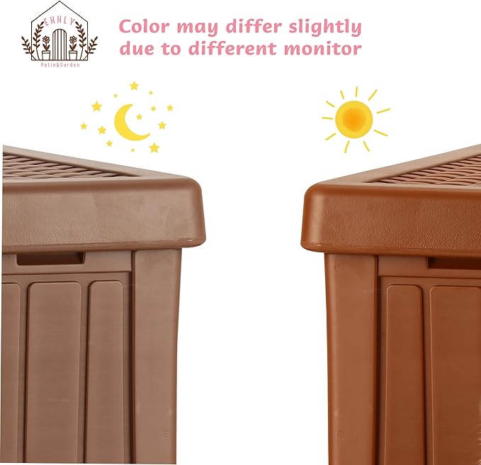 Heavy Duty Cat House Waterproof, Hidden Cat Litter Box Enclosure with Flip Lid for Easy Cleaning, Extra Thick Insulated Cat House Outdoor, Winter Feral Cat Shelter Weatherproof, Caramel