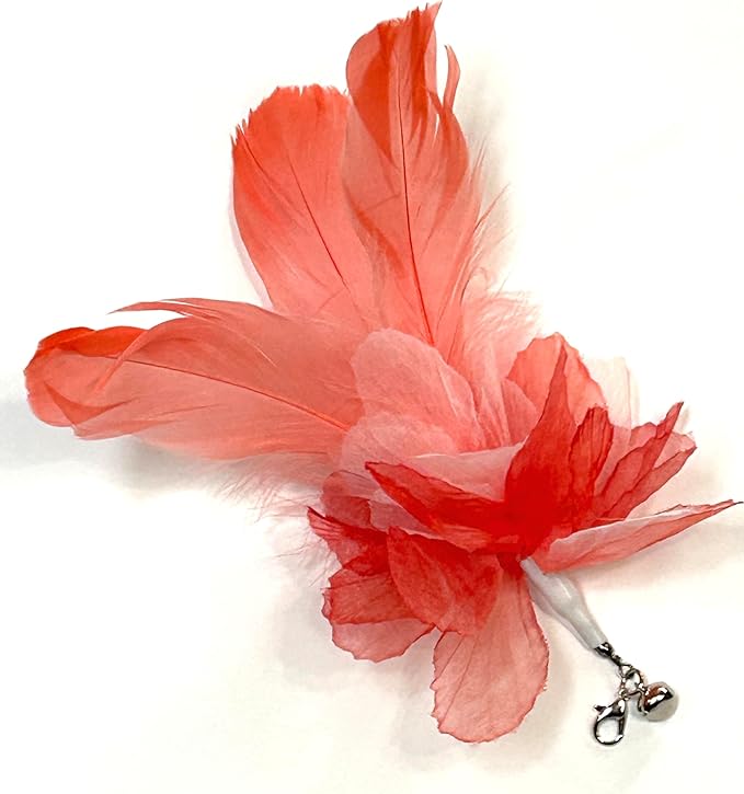 Interactive Cat Teaser Wand with Feather Attachments, Multi-Color Toys, 8 Piece Set