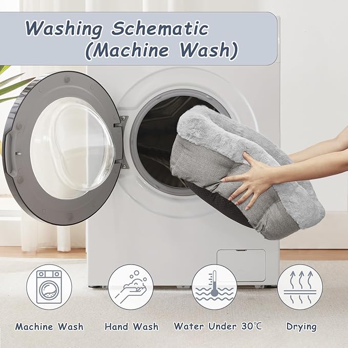 Cat Beds for Indoor Cats,Kitten Bed,Dog Bed for Extra Small Dogs Breeds,Puppy Kennel Bed, Comfy Durable Pet Sleeping Bed, Washable Roun Cat Bed & Non-Slip Bottom, Size 18"L x 18"W x 7.5"Th