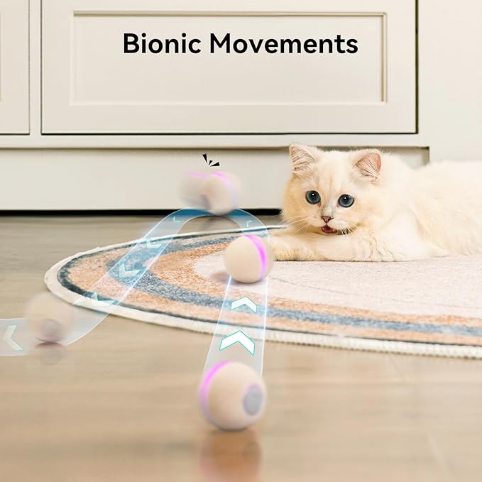 Cheerble Wicked Ball M3, Interactive Cat Ball Toy for Indoor Kittens, Smart Anti-Depression Pet Toy with Light