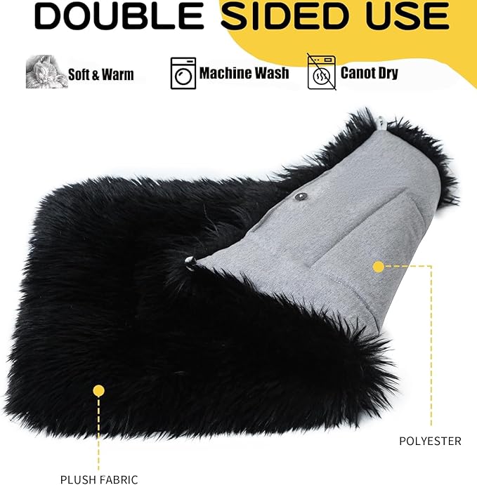Fluffy Dog Cat Bed Mat 19.6x31.4 inch, Washable Soft Plush Faux Fur Warm Area Puppy Pads Blanket for Indoor Pet Sleep Cushion Black