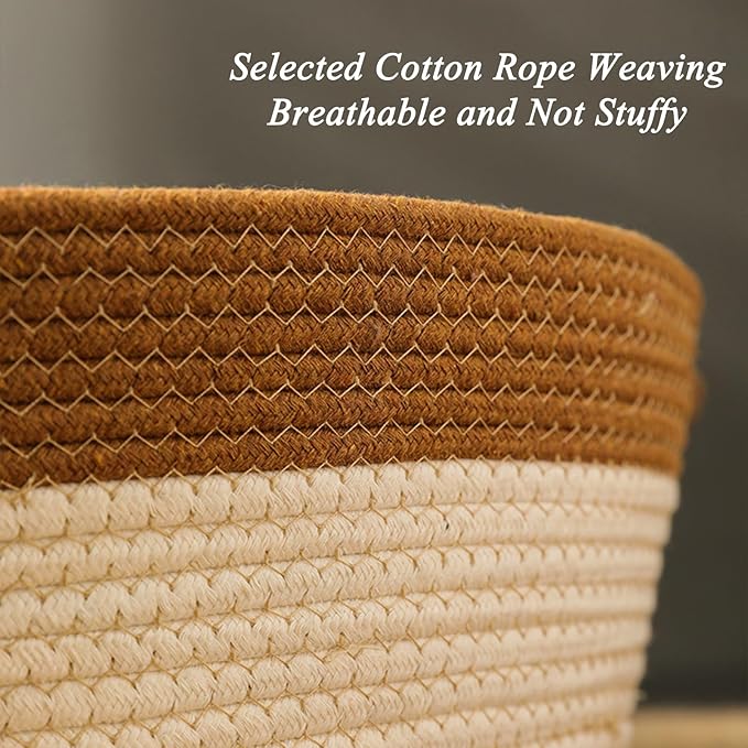 Stimulicat Cat Bed, Stimulicat Handwoven Cat Basket, Foldable Round Cotton Rope Cats Beds with Toy Tail and Built-in Scratching Pad, Scratch Resistance Easy to Clean (Gray+Cushion, Small)