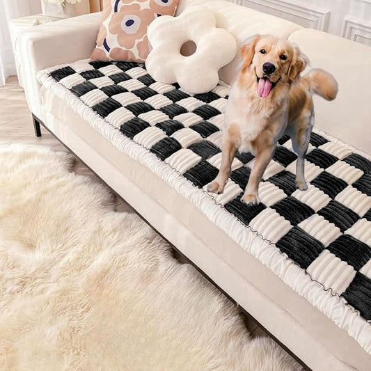 Washable Pet Bed Couch Cover,Funny Cat Mat Sofa Cover,Anti-Slip Dog Bed Sofa ,Pet Friendly for Large Dogs (Black, 70x180 cm/28 * 71in)