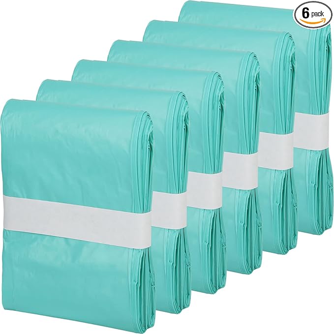 6 Count Cat Litter Pail Liner Refills - Bags Compatible with Litter Champ Pail, Green, Lightly Scented