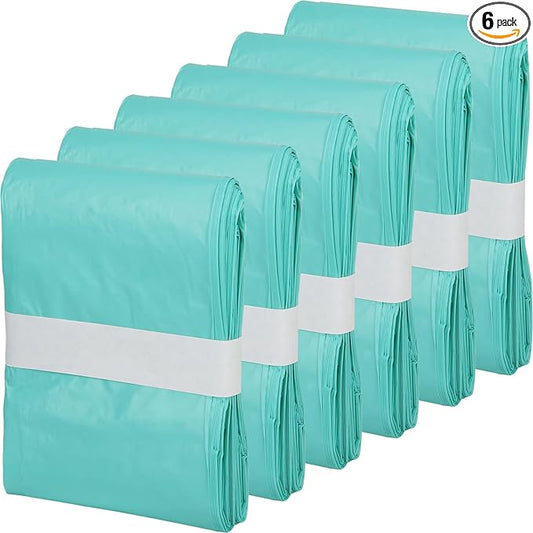 6 Count Cat Litter Pail Liner Refills - Bags Compatible with Litter Champ Pail, Green, Lightly Scented