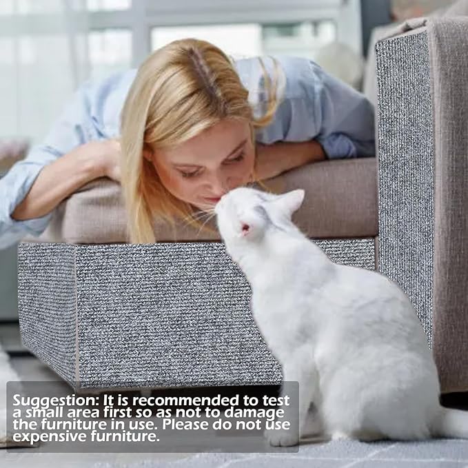 Cat Scratch Furniture Protector Cat Scratching Mat Trimmable Self-Adhesive Carpet DIY Climb Scratcher Mat for Covering Tower and Couch Protector from Cats Claws for Wall, Door, Steps