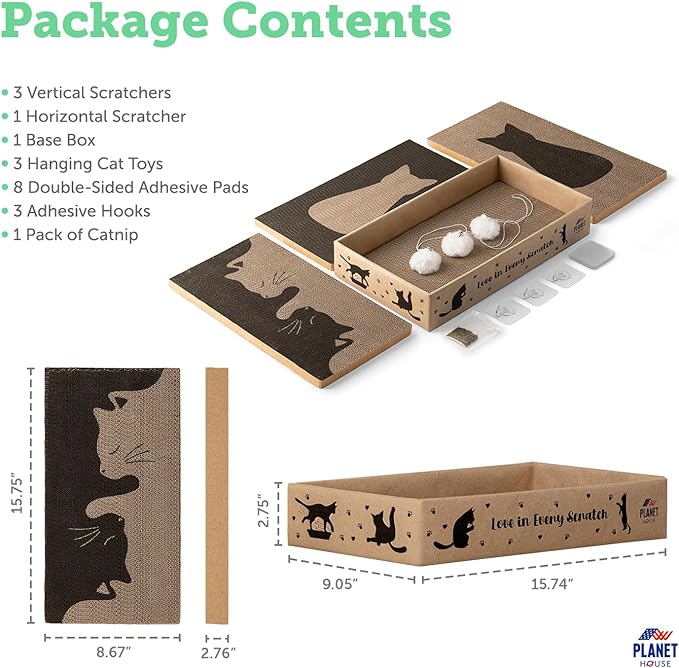 Vertical Wall Scratcher for Indoor Cats β Decorative Hanging Scratching Pad β Rascadores para Gatos β Essential Scratcher for Home β Scratch pad - Ebook for Your Pet's Happiness