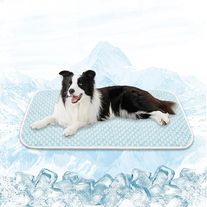 MICROCOSMOS Pet Cooling Mat & Sleeping Pad- Breathable Bubble Surface, EZ Clean. Keep Cooling for Pets, Kids and Adults in Summer.(BlueWhite, 40" x 28")
