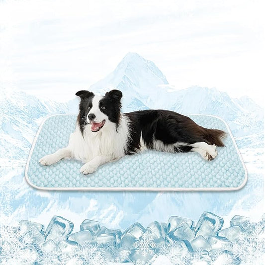 MICROCOSMOS Pet Cooling Mat & Sleeping Pad- Breathable Bubble Surface, EZ Clean. Keep Cooling for Pets, Kids and Adults in Summer.(BlueWhite, 40" x 28")