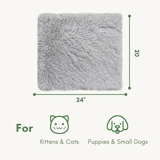 Self Warming Mat, 24''*20'' Non-Skid Thermal Pet Mat, Washable Outdoor Insulation for Cat House, Carrier Cat Bed, Gray