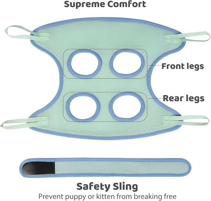 Guzekier Pet Dog Grooming Hammock Harness for Cats & Dogs, Dog Sling for Grooming, Dog Hammock Restraint Bag with Nail Clippers/Trimmer, Nail File, Pet Comb,Ear/Eye Care