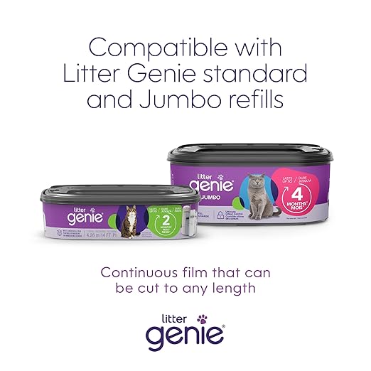 Litter Genie Style PailCat Litter Box Waste Disposal System for Odor Control Includes 1 Square Refill Bag
