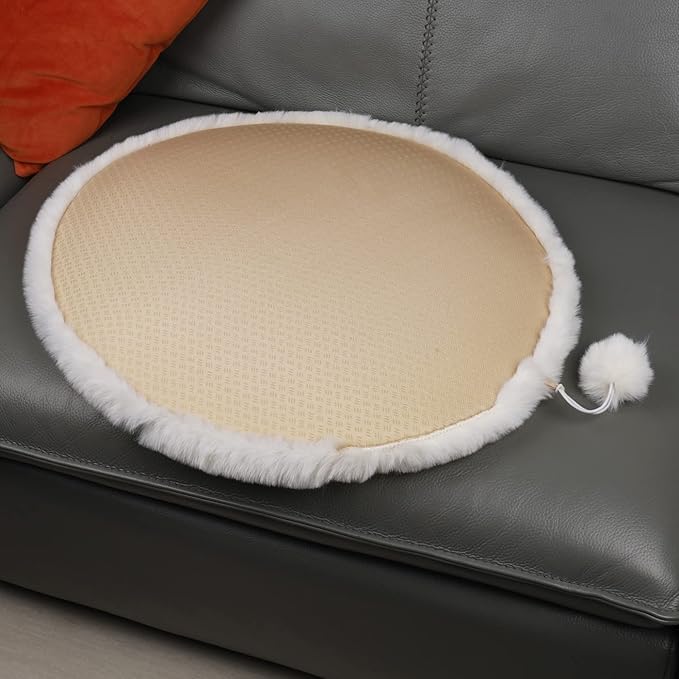 SHENGOCASE 2-Pack Oval Faux Rabbit Fur Cat Dog Bed Cushion Pad Mat, Cat Tree Tower Replacement Cushion House Cage Crate Kennel Furniture