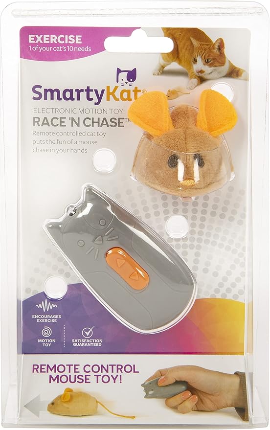 SmartyKat Electronic Motion/Moving Toys for Cats & Kittens, Battery Powered, Mimics Motion of Real Prey, Fun & Interactive Play - Multiple Styles