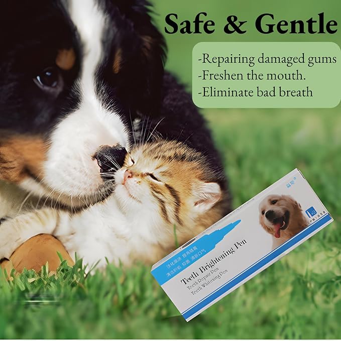 Pet Teeth Cleaning Pen, Pet Teeth Repairing Kit, Cat/Dog Teeth Brightening Pen for Cat/Dog Dental Care Fresh Breath