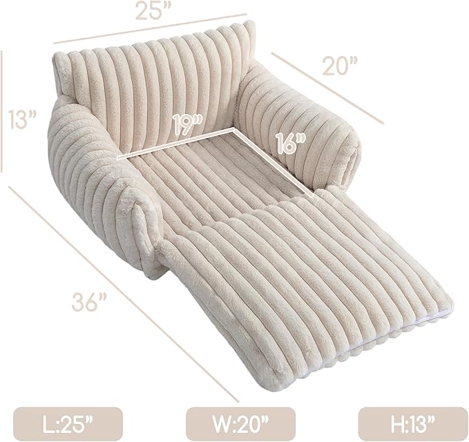 Hollypet Cat Bed Fluffy Plush Mutifuctional Double-Layer Soft Pet Couch Orthopedic Sofa Nest Beds for Small Cats and Dogs, Cream (25x20x13 inch)