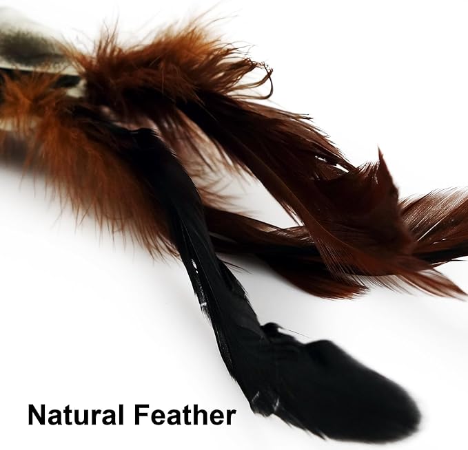 TTcat 2 Pcs Real Feather Cat Birds Toys Realistic Simulation Birds Toys with Bells for Indoor Cats Kittens.