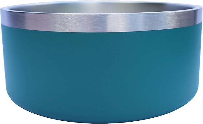 Custom Dog Bowl with Large Name - 304 Stainless Steel, Personalized Engraved, Nonslip, Custom Cat Bowl, Feeder, Pet Supplies, Food (Teal, Large - 64oz)