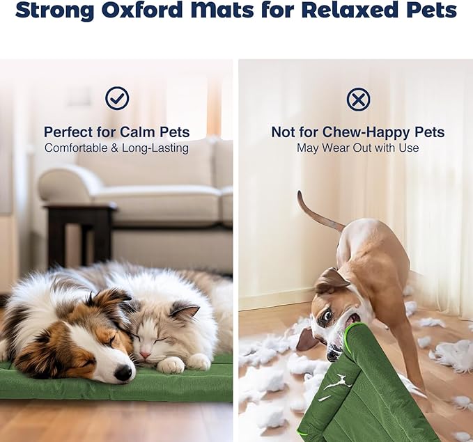 Miguel Oxford 900D Outdoor Waterproof Dog Bed for Metal Dog Crates Water-Resistant All Weather Pet Mat Durable Easy Wipe Clean Travel Indoor Outdoor Puppy Cat Crate Bed 24inch, Green