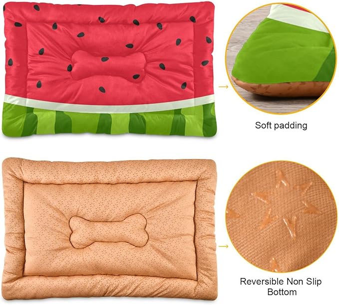 Pet Bed Watermelon Fruits Dog Bed Mat Absorbing Non Slip Pad Pet Sleeping Mat for Small, Medium, and Large Dogs Puppy Cat 36 in x 24 in