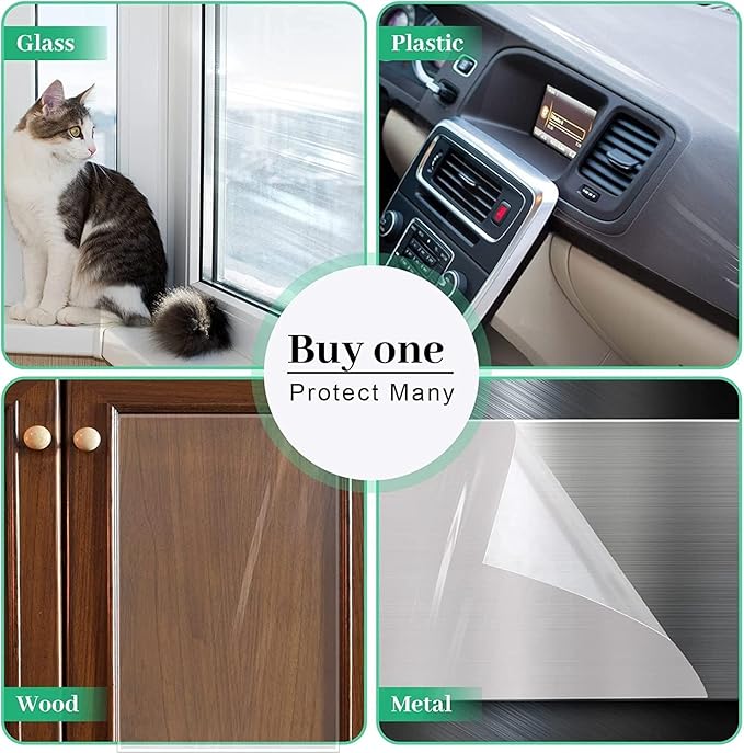 Anti Cat Scratch Furniture Protector, 118" x 12", Single Side Couch FurnitureProtector for Cats, 30 Twist Pins +1 Scraper