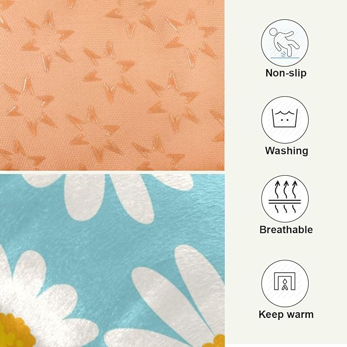 Daisy Floral Pet Bed Cute Dog Bed Mat Absorbing Non Slip Pad Pet Sleeping Mat for Small, Medium, and Large Dogs Puppy Cat 24 in x 18 in