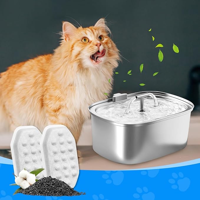 16+16 Pack Pet Water Fountain Filter Compatible with Rellaty & Fit for Neareal 108oz/3.2L Automatic Dog Water Dispenser, Cat Filters for Fountain Cat Bowl
