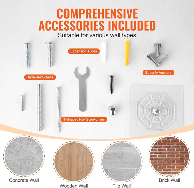 VEVOR Wall Mounted Cat Shelves, Perches with Jumping Boards, Hammock, Sofa, Cat Furniture and Shelves up to 40 lbs for Sleeping, Playing, Climbing, Set of 6