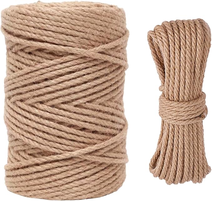 Nature Hemp Rope,sisal Rope for cat Scratcher,Rope for cat Scratch Post,cat Scratching Post Replacement,Cat Scratcher Replacement Rope Heavy Duty Jute Twine for Cat Tree and Tower, DIY (1/4inch,50FT)