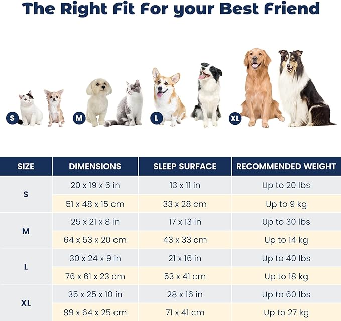 Miguel Removable Washable Dog Bed for Medium Dog Easy Clean - Rectangle Pet Bed for Large Cats with Zipper Cover Bolster Cuddle Puppy Bed with Supportive Side Wall Slip-Resistant Bottom, Blue 30 Inch