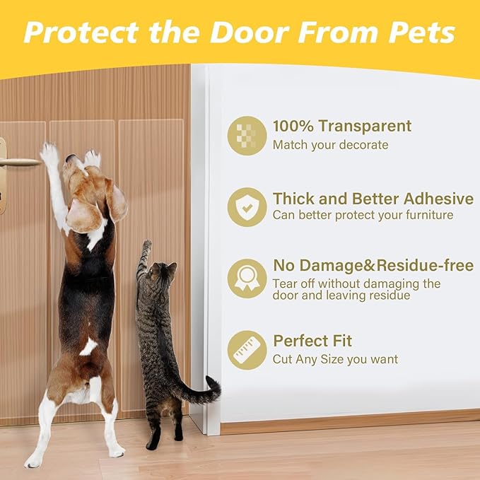 Anti-Cat Scratch Furniture Protector, Flexible Sticky Couch Corner Guard, Thicken Vinyl Cat Scratch Tape (158" x 11.8")
