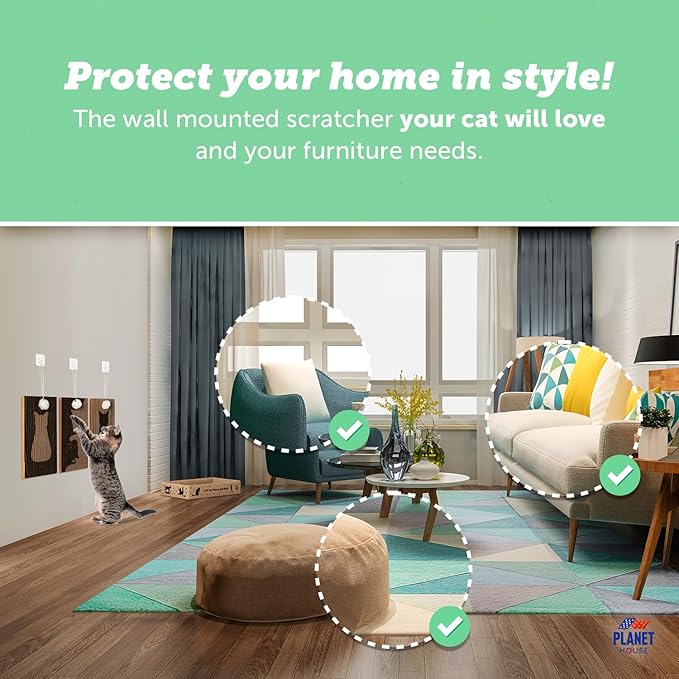 Vertical Wall Scratcher for Indoor Cats β Decorative Hanging Scratching Pad β Rascadores para Gatos β Essential Scratcher for Home β Scratch pad - Ebook for Your Pet's Happiness