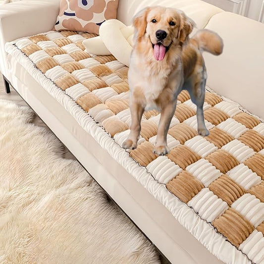 Washable Pet Bed Sofa Cover, Funny Cat Mat, Anti-Slip Dog Bed for Large Dogs (Light Coffee, 70x180 cm/28 * 71in)