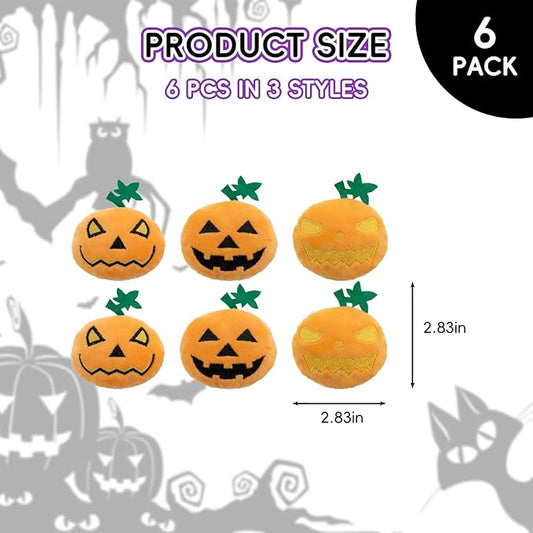 6pcs Halloween Pumpkin Catnip Toy,Hallowen Indoor Pumpkin Shaped Cat Toy Plush Interactive Chew Bite Toys for Cat Kitten Indoor Festive Holiday Cat Lover Gift