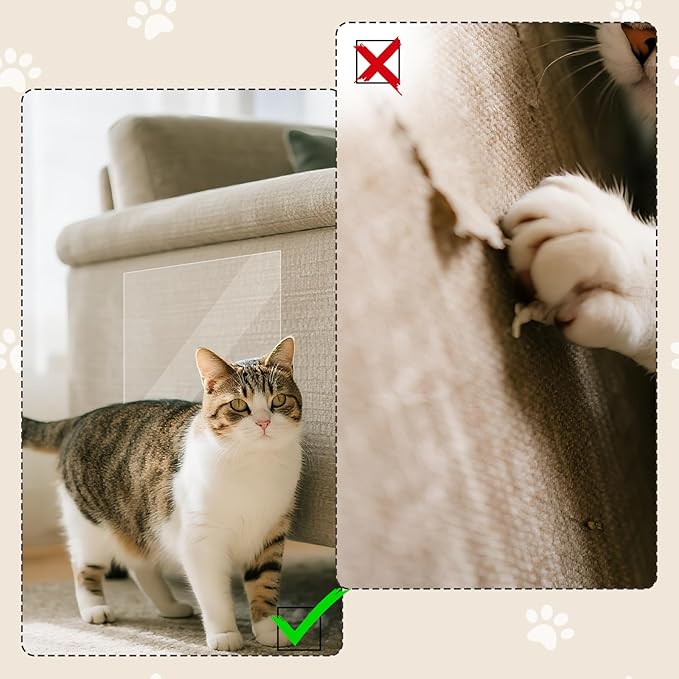 Cat Scratch Furniture Protector, Easy to Remove Couch Scratch Guard,Couch Protector from Cat Claws,Furniture Protection Pads and Cats Training Tape(20-Pack)